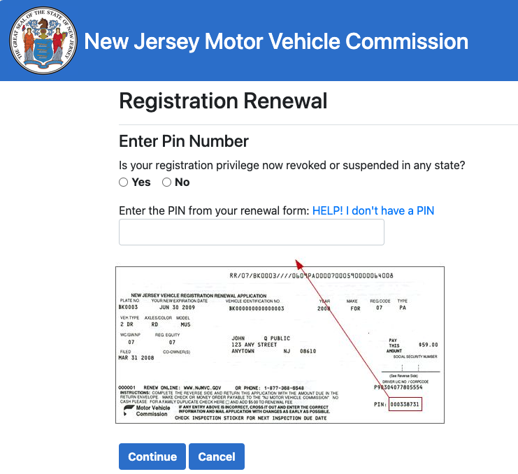 NJ Vehicle Registration